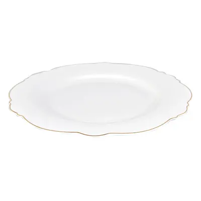 Karaca Romantic Porcelain Dinner Plate, 27cm, White Gold