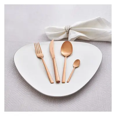 Karaca Tivoli 16-Piece Stainless Steel Cutlery Set for People, Rose Gold