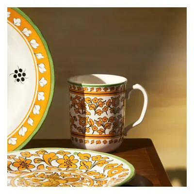 Karaca Paye Seljuk Collection Porcelain Mug, 340ml, Yellow Multi