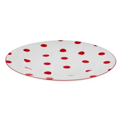 Karaca Polka Dot Porcelain Side Plate, 19cm, White Multi