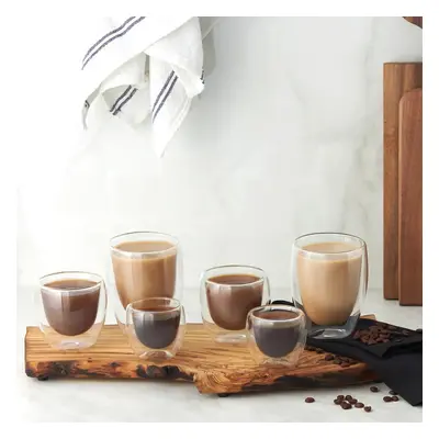 Karaca Double Wall Borosilicate Glass Cup Set for People, Transparent