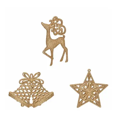 Karaca Home New Year Christmas Glitter Tree Decoration Set, Piece, Gold