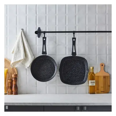 Karaca Defne Biogranite 2-Piece Pan-Grill Set, Black