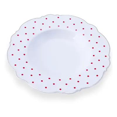 Karaca​ Romantic Porcelain Pasta Bowl, 23cm, Red White