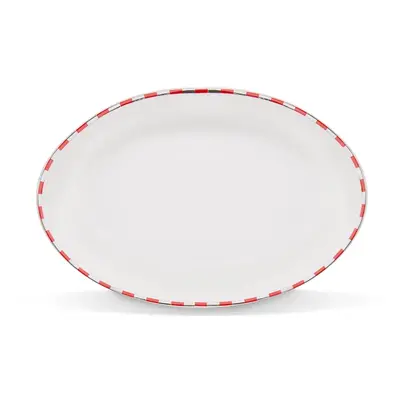 Karaca Aries Porcelain Serving Platter, 21cm, Red Multi