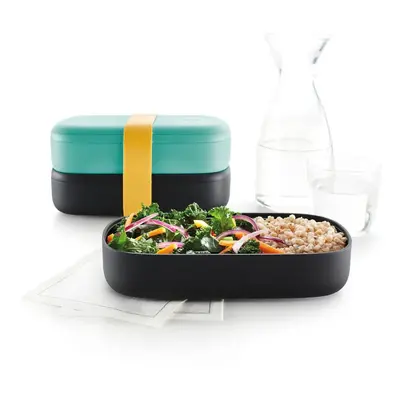 Lèkuè To Go Storage Container, 10cmx19.2cmx11cm, Turquoise Black