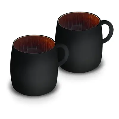 Karaca Galactic Piece Reactive Glaze Mug Set for People, 400ml, Black