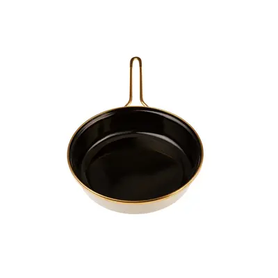 Karaca Retro 2-Piece Enamel Induction Pan Set, Cream Gold