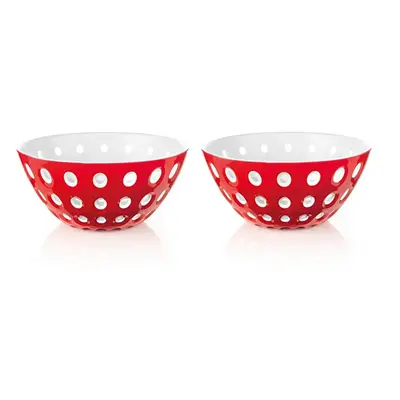 Guzzini Le Murrine Piece Cereal/Soup Bowl Set, 12.5cmx5.6cm, Red White