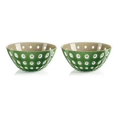 Guzzini Le Murrine Piece Cereal/Soup Bowl Set, 12.5cmx5.6cm, Green White