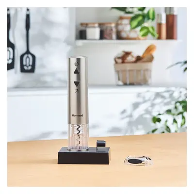 Homend WineUp 2201UK Automatic Wine Opener (Electric Corkscrew), Silver