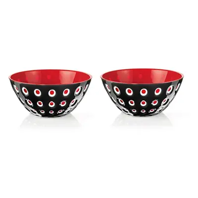 Guzzini Le Murrine Piece Cereal/Soup Bowl Set, 12.5cmx5.6cm, Black Red