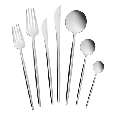 Karaca Jupiter 84-Piece Stainless Steel Cutlery Set for People, Platinum