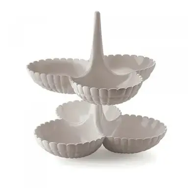 Tiffany 2-Tier Snack Bowls, 25cmx25cmx25.5cm, Taupe