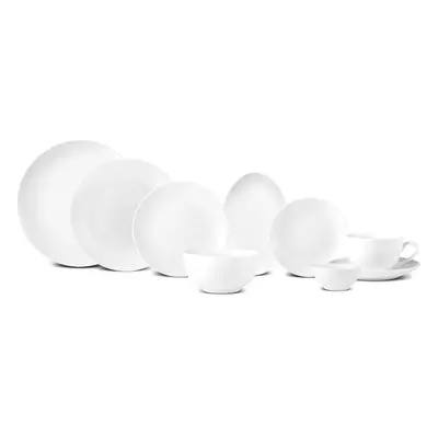 Karaca Marcelo 88-Piece New Generation Bone China Dinner Set for People, White