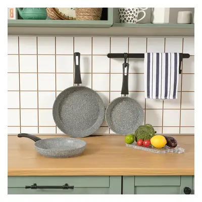 Karaca Gris Biogranite 3-Piece Induction Pan Set, Grey