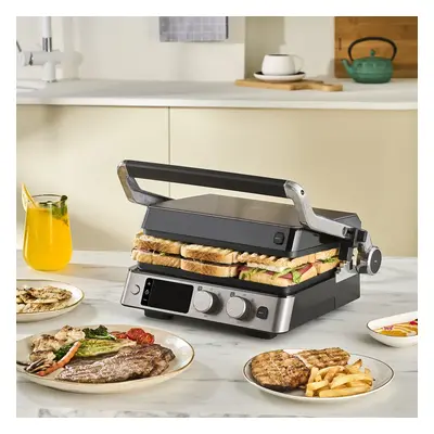 Karaca Compact Steel Pro Sear and Grill Inox Grill and Sandwich Toaster, 2000W