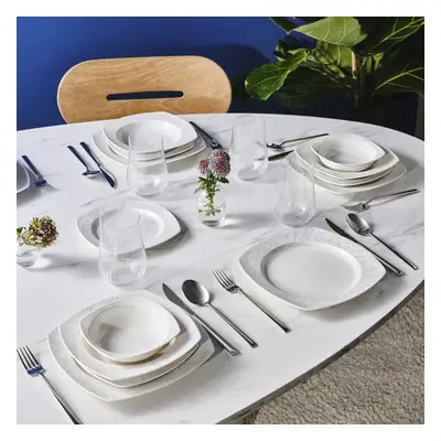 Karaca Farah 24-Piece Cream Bone Dinner Set for People, Cream