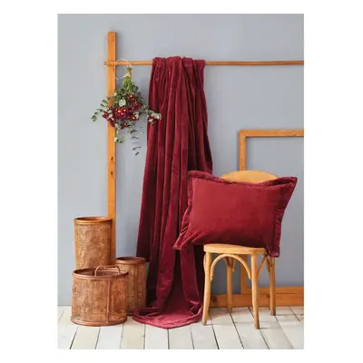 Karaca Home Gabriel Soft Bedspread Set, Double, Wine Coloured