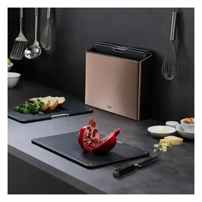 Joseph Joseph Steel Folio 4-Piece Chopping Board Set, Rose Gold