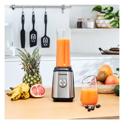 Homend Mixfresh Smoothie Blender, 2x 600ml Bottle, 350W, Inox Black