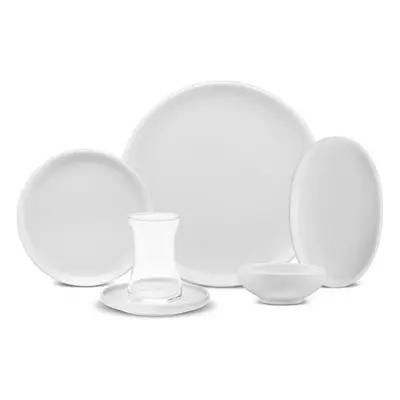 Karaca Cordelia 20-Piece Porcelain Serveware Set for People, White