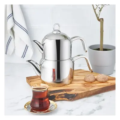 Karaca Manes Stainless Steel Induction Teapot Set, Mini, Metal