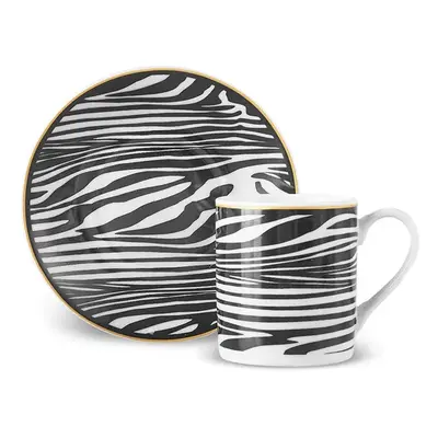 Karaca Zebra In Savanna 4-Piece Espresso Turkish Coffee Cup Set for People