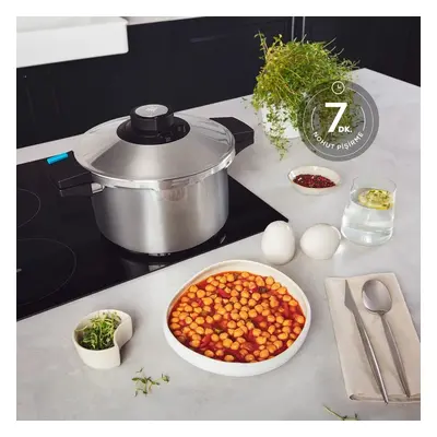 Karaca Quick and Safe 2-Piece Stainless Steel Induction Pressure Cooker Set, 6L+8L