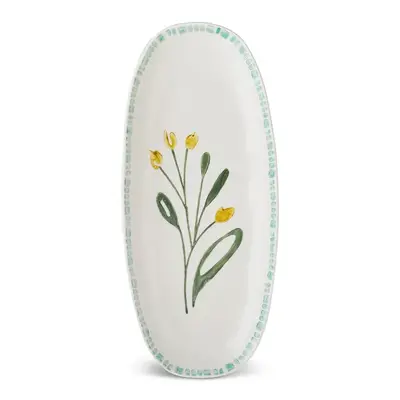 Karaca Primavera Stoneware Serving Platter, 31cm, Green Platters