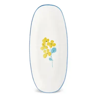 Karaca Primavera Stoneware Serving Platter, 31cm, Yellow Flower