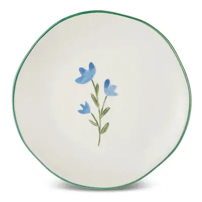 Karaca Primavera Stoneware Bread Plate, 16cm, Blue Flowers