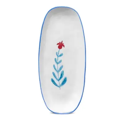 Karaca Primavera Stoneware Serving Platter, 31cm, Red Flower