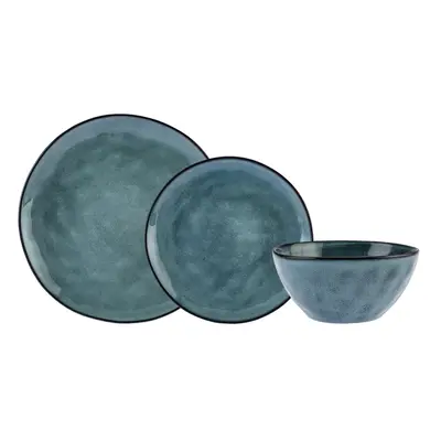 Karaca Aria 12-Piece Reactive Glaze Dinner Set for People, Green