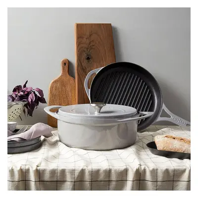 Pot Art Cast Iron Induction Stockpot with Lid, 28cm, Grey