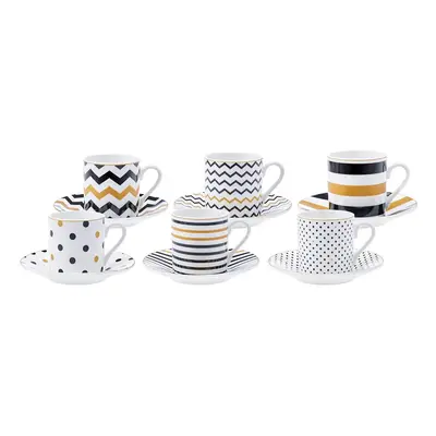 Karaca Nossa 12-Piece Porcelain Espresso Turkish Coffee Cup for People, 80ml, Multi