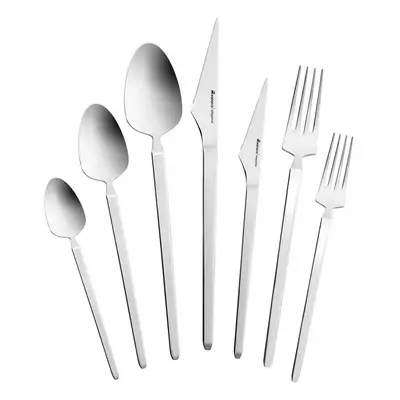 Karaca New Glacial 84-Piece Stainless Steel Cutlery Set for People, Silver