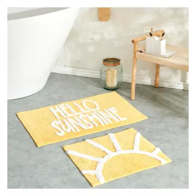 Karaca Sunshine Bath Mat Set, Piece, Yellow White