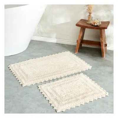 Karaca Frame Bath Mat Set, Piece, Beige