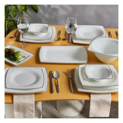 Karaca Neklus 58-Piece Fine Pearl Dinner Set for People, Gold