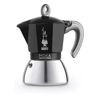 Bialetti Moka Induction Stove-top Espresso Coffee Maker, Cups, Black