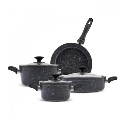 Karaca Defne Biogranite 7-Piece Non-Stick Cookware Set, Black