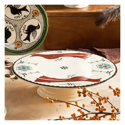 Karaca Paye Seljuk Collection Porcelain Cake Stand, 32cm, Red Multi