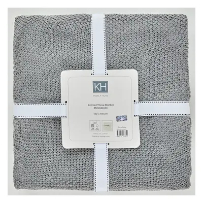 Karaca Home Double Seed Stitch Throw, 130cmx170cm, Light Grey