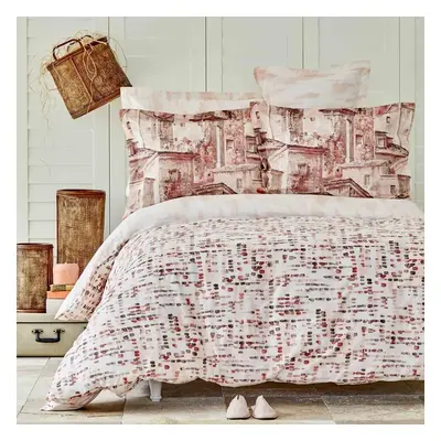 Sarah Anderson Vella 100% Turkish Cotton Duvet Cover and Pillow Set, Double, Salmon