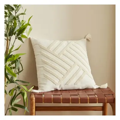 Karaca Home Kassey Filled Cushion, 43cmx43 cm, Cream