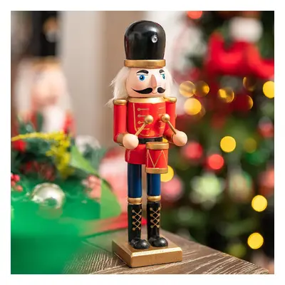 Karaca New Year Christmas Nutcracker with Drums Figure, 25cm, Red Multi