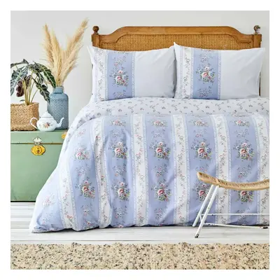 Sarah Anderson Loreta 100% Turkish Cotton Duvet Cover and Pillow Set, Double, Blue