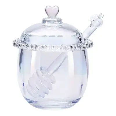 Karaca Rory Glass Honey Pot, 9cm, Transparent