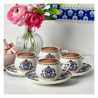 Karaca Nakkaş Piece Porcelain Tea Cup and Saucer Set for People, 210ml, Multi